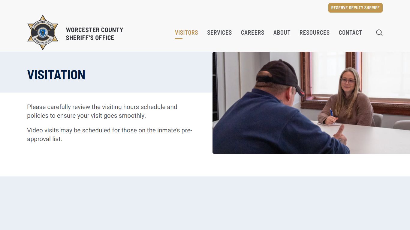 Visitation - Worcester County Sheriff's Office